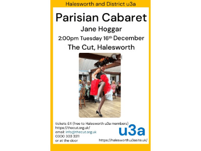 Halesworth & District U3A presents: Parisian Cabaret by Jane Hoggar
