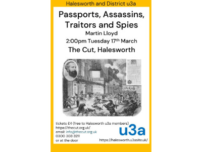 Halesworth & District U3A presents: Passports, Assassins, Traitors and Spies by Martin Lloyd
