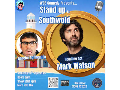 WCB Comedy Stand up in Southwold ~ Headliner Mark Watson